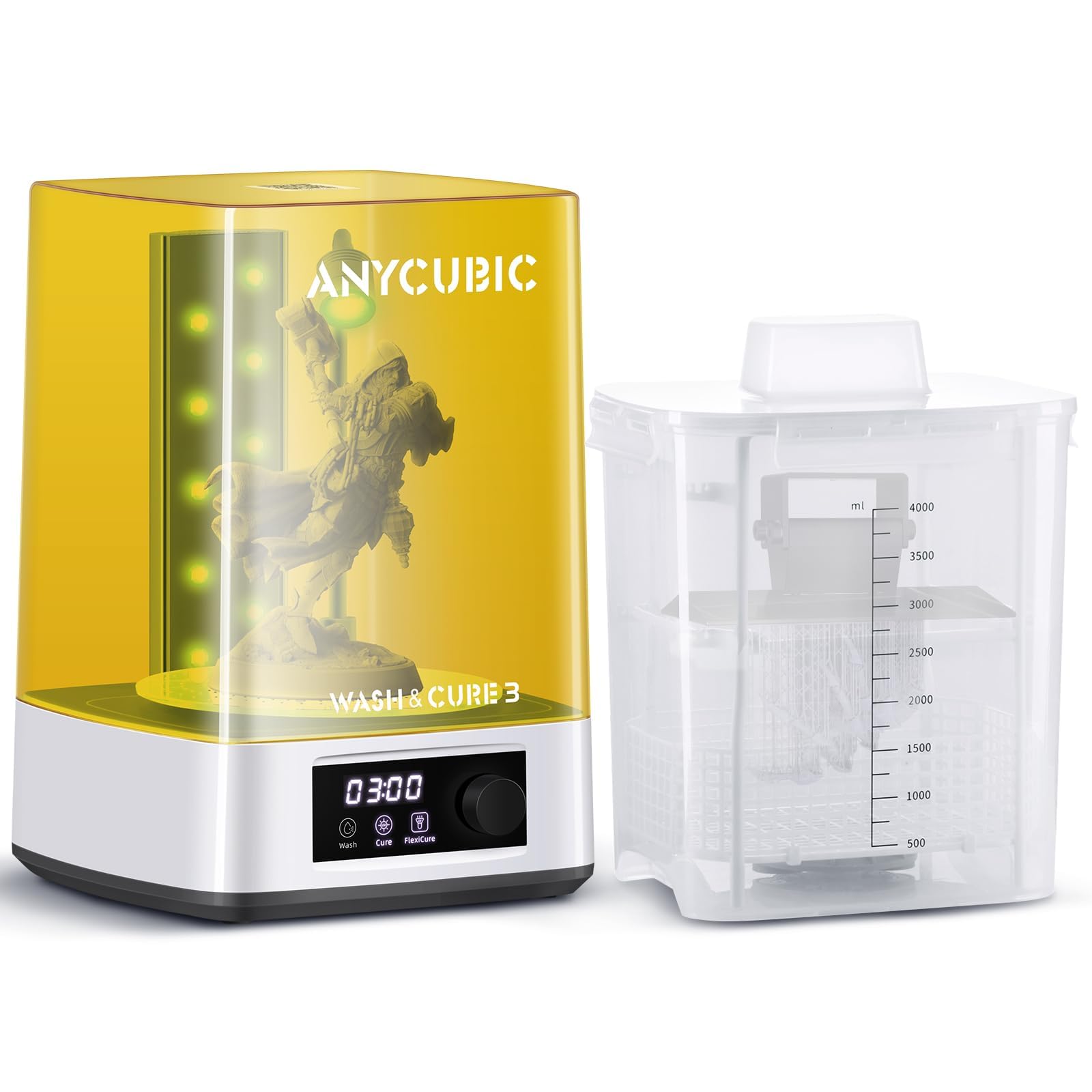 Larger capacity wash and cure station for LCD 3D printers.